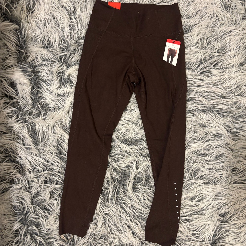 Danskin Women High Rise Brushed Legging Espresso Brown 1806539 M